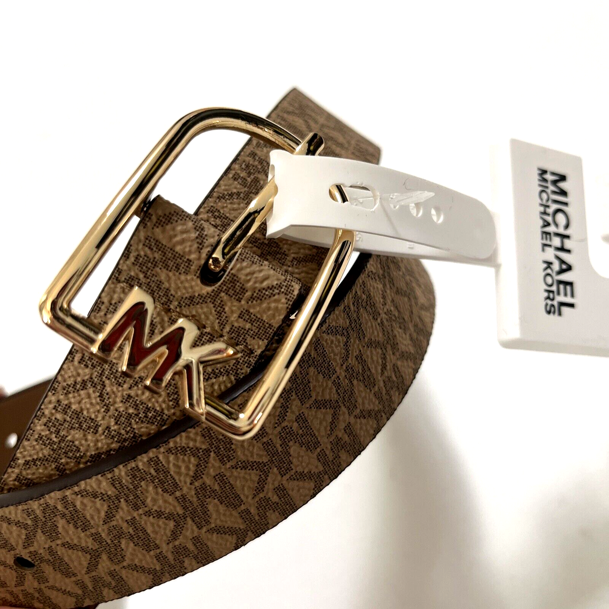 NWT Original MICHAEL KORS Signature Brown Gold Belt X-Large 556286C Logo Brand NWT Original MICHAEL KORS Signature Brown Gold Belt X-Large  main image 3