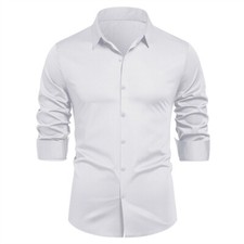 Men's Business Shirt Casual Slim Shirts Long Sleeve Button Down Tops Blouse