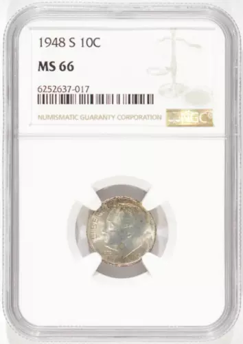 1948-S Roosevelt Silver Dime 10c NGC MS66 6252637-017