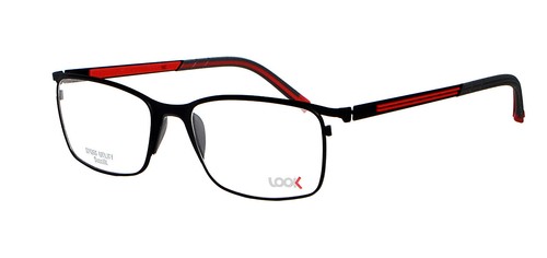 montatura per occhiali da vista uomo rettangolare Look 10598 neri lenti  neutre | eBay