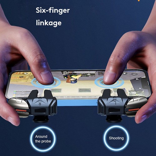 For PUBG Game Controller 6 Fingers Mobile Phone Gamepad Mobile Joystick Trigger - Picture 2 of 12