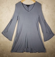 BCBGMAXAZRIA  Dress Womens Sz XS Blue V-Neck Long Sleeve Stretch