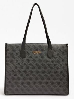 Guess Sb866524 Silvana Womens Shoulder Bag With 4G Logo In Coal | eBay