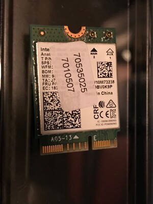 OriginaI Intel Dual Band Wireles AC9560 Model 9560NGW  1730Mbps M.2 BT5.0  0THRM