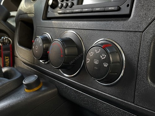 For Renault Master 2010- Polished Aluminium Heater dash panel Surrounds Rings x3 - Picture 7 of 14