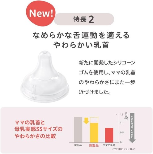 Biberon Piccione 240 ml/8,1 oz e capezzolo 3 mesi in su vetro resistente al calore - Foto 12 di 24