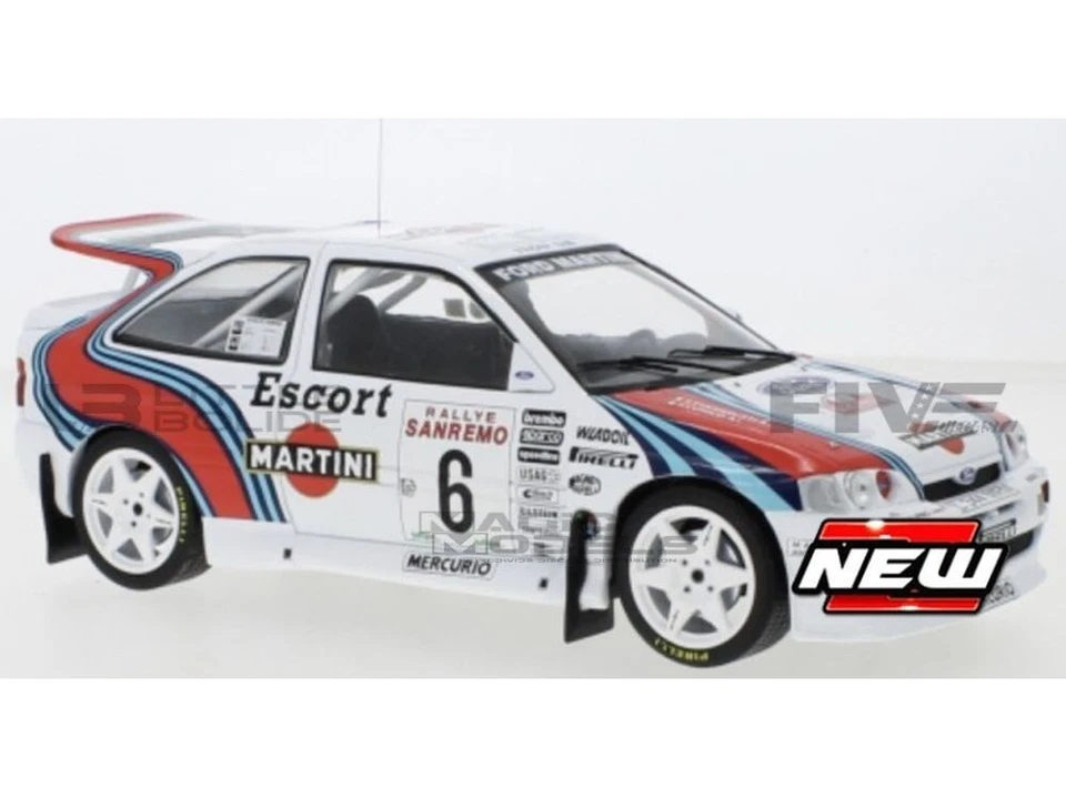 Modelo Ford Escort RS Cosworth coche fundido a presión San Remo Rally 1994 IXO 18RMC104A 1:18 Foto 4 de 4