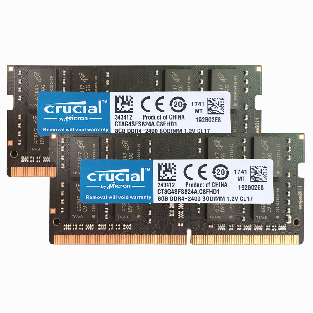 Crucial 2x8GB 2Rx8 PC4-2400T DDR4 19200Mhz 260Pin SODIMM Laptop