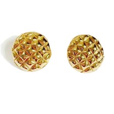 Gold Plated Textured Dome Stud Earrings Large...