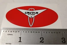 Era 1940 / 1950 - Lincoln, St. Louis  Grease Unit / Lubrication Sticker in Red