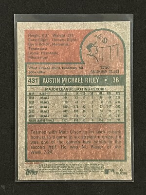2024 Topps Heritage Austin Riley Purple Refractor #431 Atlanta