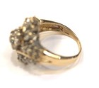 14k yellow gold 1.26ct SI1 H womens diamond baguette round cluster ring 7.9g — photo 5