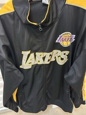 Majestic Los Angeles Lakers Warm Up Basketball Black Jacket NBA Size 4XL