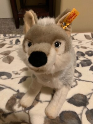 steiff Snorry grey wolf plush stuffed animal | eBay