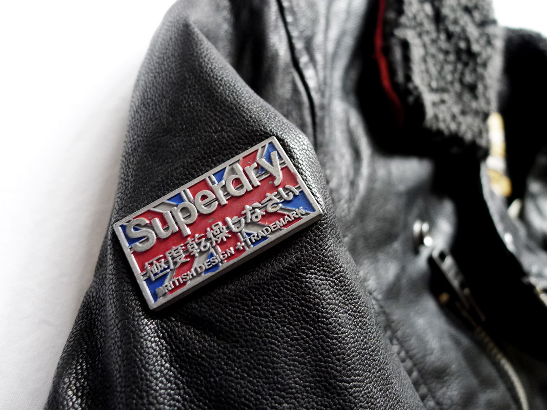 NEW WITH TAG SUPERDRY BELTED RIDER Moto Inspired Leather Jacket + Pockets Small image 6