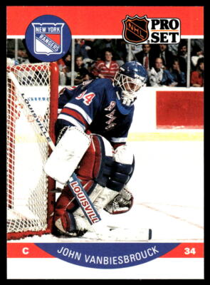 1990-91 Pro Set #209a John Vanbiesbrouck New York Rangers ERR Hockey Card
