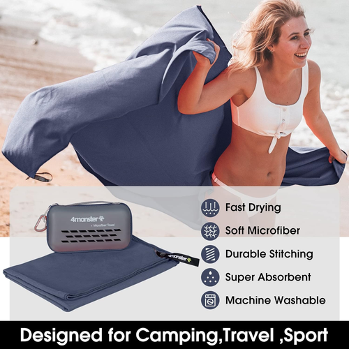 Camping Towels Super Absorbent, Fast Drying Microfiber Travel Towel, Quick Dry U - Picture 2 of 8