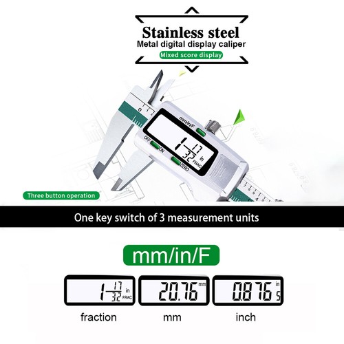 150mm Digital Electronic Vernier Caliper Gauge Stainless Steel with Battery V8L8 - Picture 4 of 9