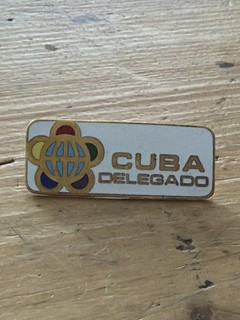 Original Pin Badge X. World Festival 1973 Berlin “Delegation Cuba” Enamel