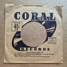 CORAL Records RARE Company Sleeve 45 7"