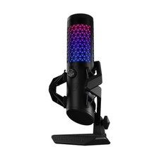 Black Studio Microphone 25mm Condenser High Resolution Audio with RGB Lighting