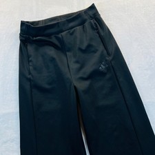 Adidas Womens Black Wide Leg Track Athletic Pants JY9046 High Rise Size Large