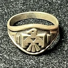 Vtg Bell Trading Post Sterling Silver Thunderbird Ring Size-8.25 Fred Harvey Era