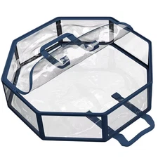 30 In. Blue PVC Large Christmas Wreath Storage Box Free Ship NEW