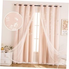 2 Panels Unicorn Curtains 52"W x 84"L Pack of 2 2 Panels Unicorn-baby Pink