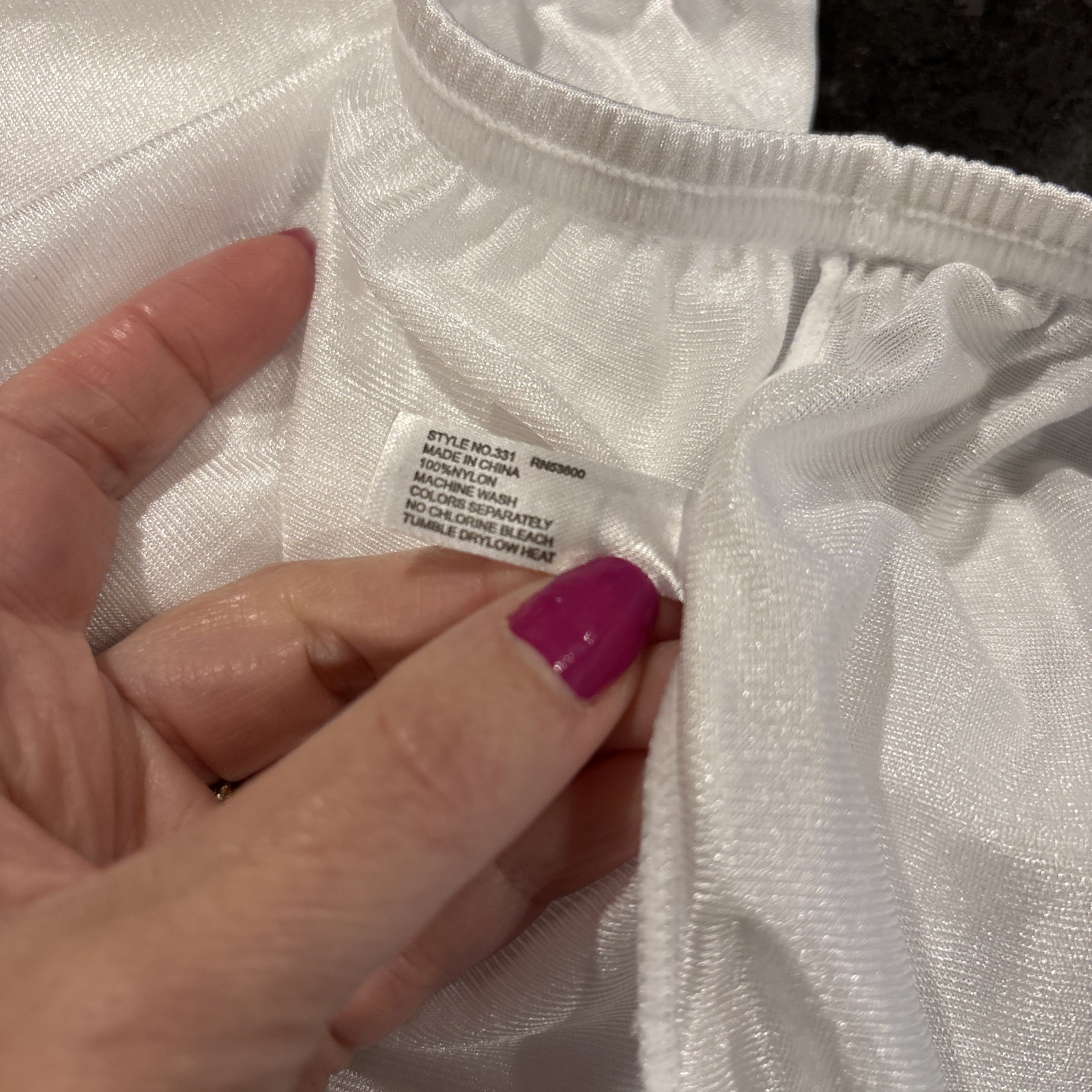 Nylon Brief Panty Classic Granny Panties by Teri Lingerie white , Size 8