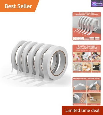 6 Rollen Doppelseitiges Klebeband Set - Vielseitige Bastel- und Geschenkverpackungslösung