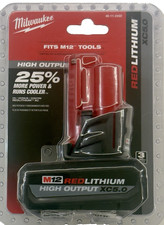 Milwaukee 48-11-2450 M12 RedLithium HIGH OUTPUT 5.0Ah XC 5.0 Battery Pack