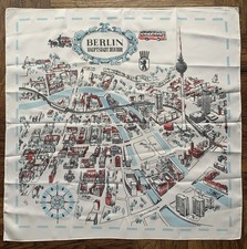 altes Andenkentuch 62x63 cm Souvenir Berlin Hauptstadt der DDR unbenutzt