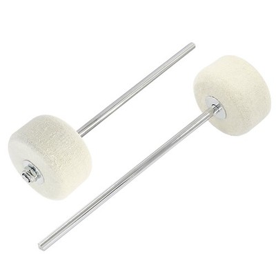 2 Pcs Classic Felt Beater, 180mm White Felt Bass Drum Beater, Kick Drum Foot ...
