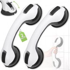 2X Shower Suction Grab Bars 12" for Bathtubs Showers Bathroom Safety Grip Handle