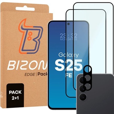 2x Schutzglas + Kameraglas für Galaxy S25 FE Bizon Displayschutzglas Hartglas