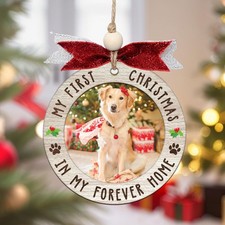 Personalized Pet Photo Ornaments 2025   Custom Christmas Dog Ornament for Tre...