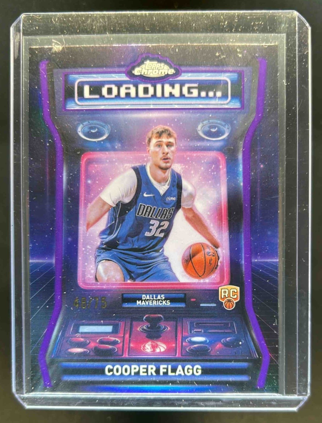 2025-26 Topps Chrome Cooper Flagg Loading RC Purple Refractor #/75 Mavericks