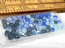 70 Swarovski Crystal 6mm Round Beads Mixed Blue Colors Destash Closeout Lot