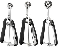 Small Cookie Scoop Set - 3 Pcs Include 1 TSP / 2 TSP / 3 TSP Cookie Dough Scoop