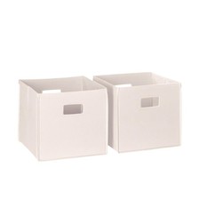 Folding Storage Bins - 2-pack of 10in Tall Cream Cubes