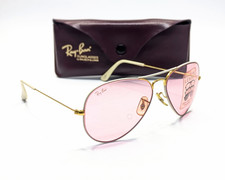 Vintage Ray-Ban Bausch  Lomb USA Changeable Pink Flying Aviator Sunglasses NOS