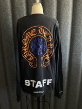 Chrome Hearts Staff Tee Orange / Navy Long Sleeve Size Large