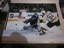 MILAN LUCIC SIGNED AUTOGRAPHED BOSTON BRUINS 1ST NHL GOAL 16X20 PHOTO JSA COA