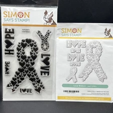 Simon Says Stamp Love Ribbon Clear Stamp Set and Matching Die Set~~ NIP