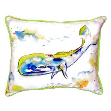 Betsy Drake Watercolor Whale Extra Large 20 X 24 Indoor Outdoor Pillow