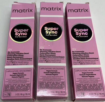 Matrix Super Sync Demi Gloss  10V salon Quality, Extra Light Blonde 3 Boxes  