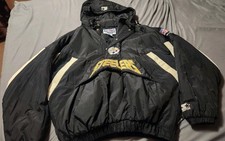Vintage 90s Pro Line Steelers Starter Hooded Pullover Jacket NFL Men s 2xL