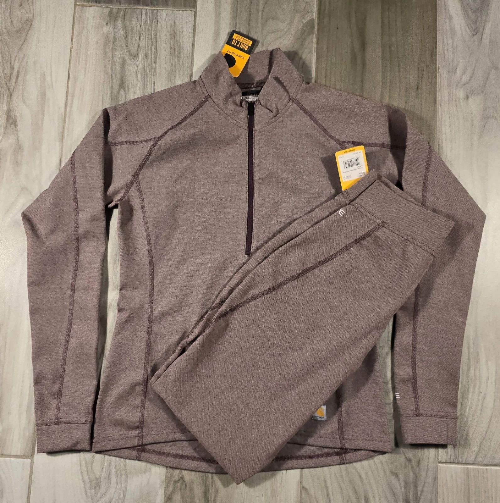 Carhartt Women's Force 1/4 Zip Thermal Base Layer Long Sleeve Pants Set S(4-6)