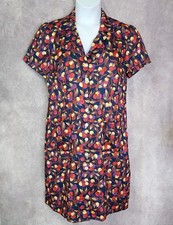 The J Peterman Company Fruit Button Down Shirt Dress Midi Woman Medium Cherries